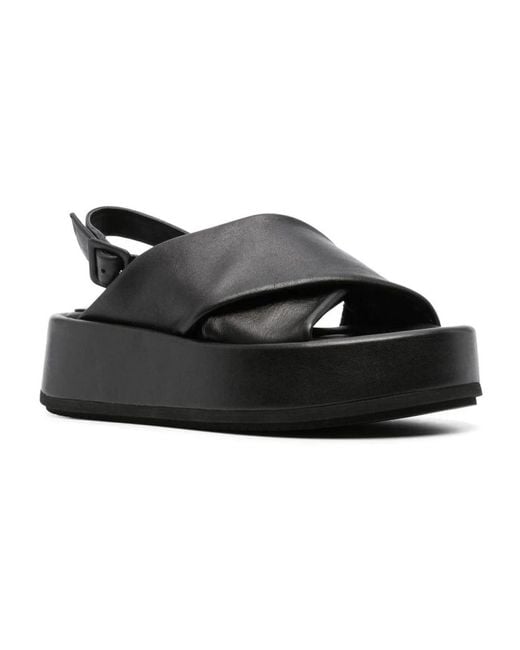 Paloma Barceló Black Flat Sandals