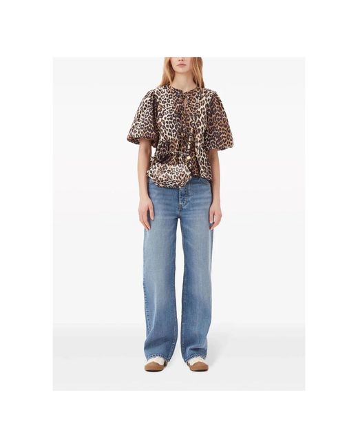 Ganni Brown Blouses