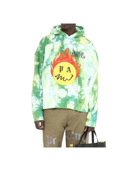 Palm Angels Green Hoodies for men