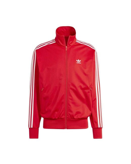 Adidas Fitness ,Rood ,Polyester Firebird Gerecyclede Polyester Jas in het Red voor heren