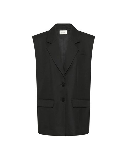 Gestuz Jassen ,Zwart ,Vest in het Black