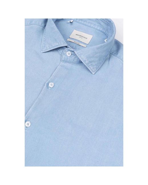Brooksfield Blue Casual Shirts for men