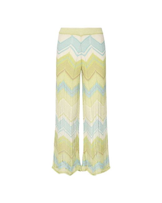 Akep Yellow Weites Bein Elastischer Bund Hose Cedar