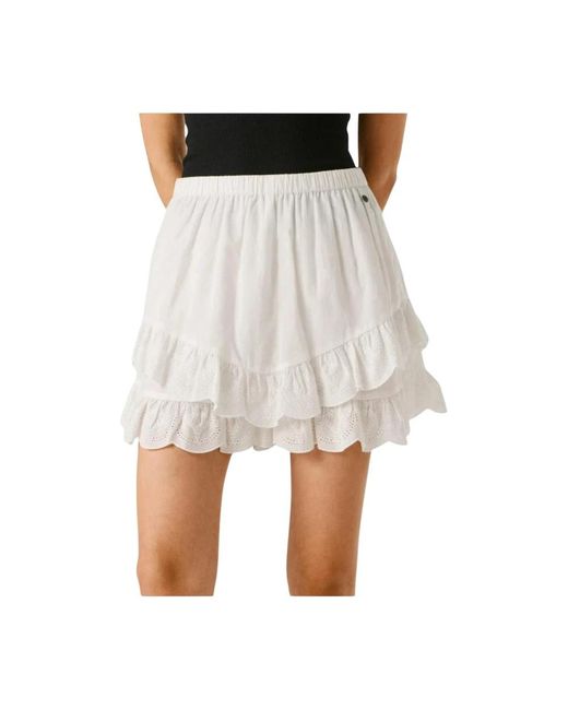 Pepe Jeans White Short Skirts