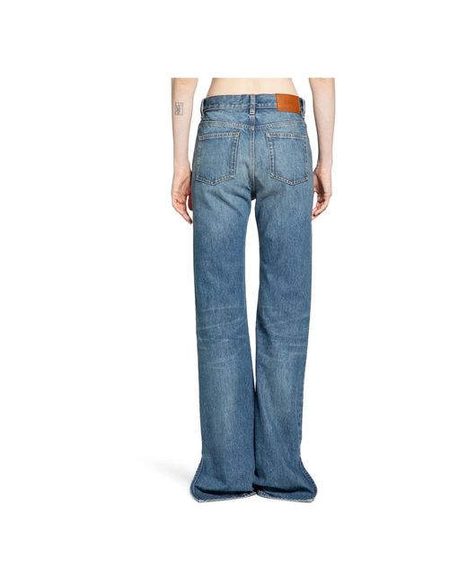 Chloé Jeans ,Blauw ,Katoen Split Hem Straight Jeans in het Blue