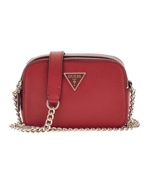 Guess Red Rote crossbody kameratasche mit kette