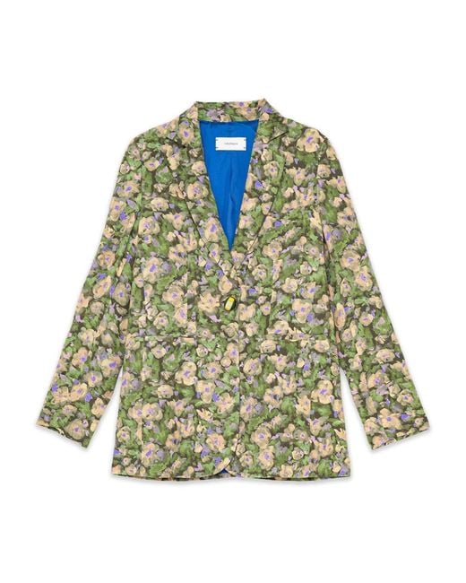 Maliparmi Jassen ,Groen ,Leer Floral Symphony Jacket in het Green