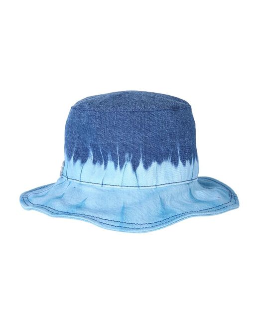 Alberta Ferretti Blue Bucket Hat Mit Batikmuster