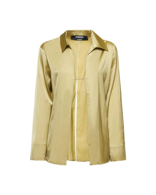Jacquemus Overhemden ,Groen ,Satijn The Notte Shirt in het Green