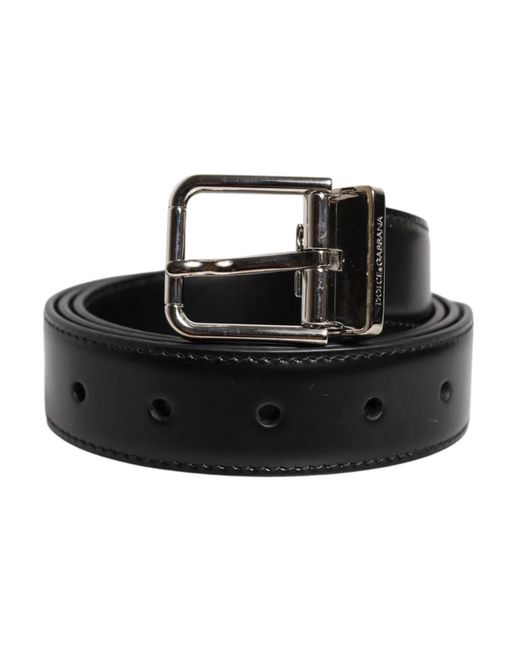 Dolce & Gabbana Kalbsleder Gürtel Mit Metallschnalle in Black für Herren