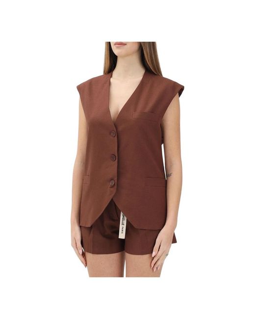 Gaelle Paris Brown Waistcoats