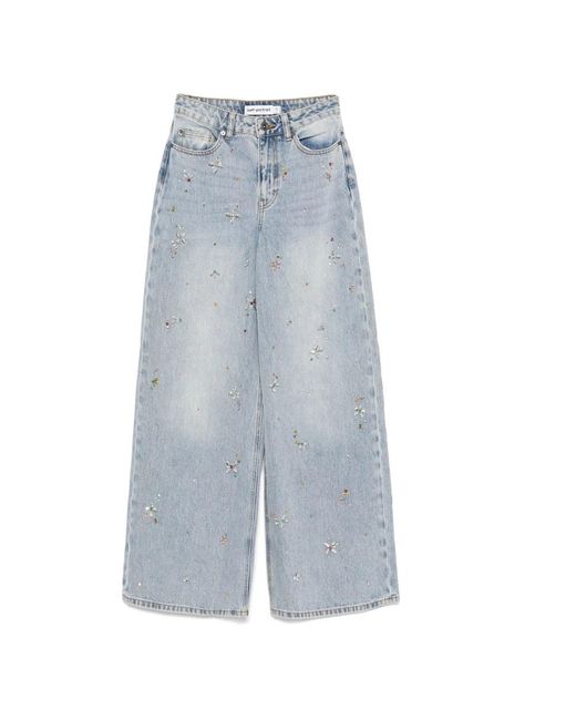 Self-Portrait Blue Wide Jeans