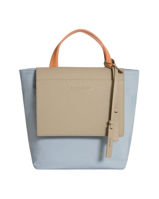 HOFF Metallic Hellblaue Nylon Shopper Tasche