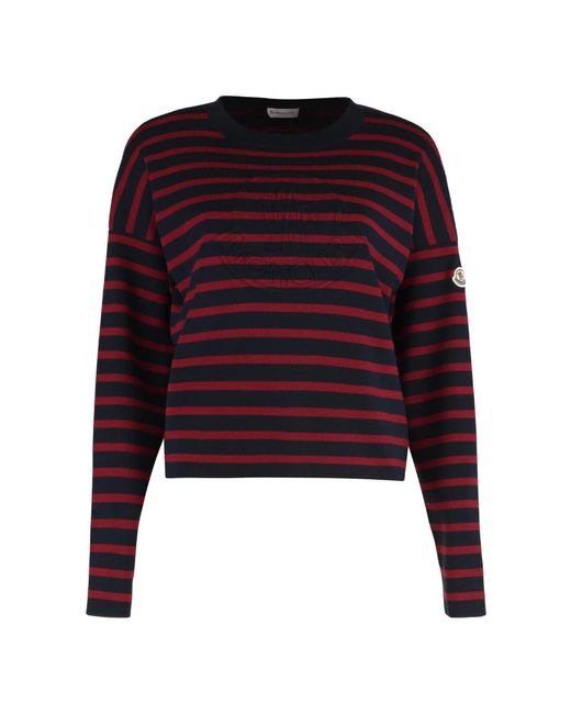 Round-Neck Knitwear Moncler de color Purple