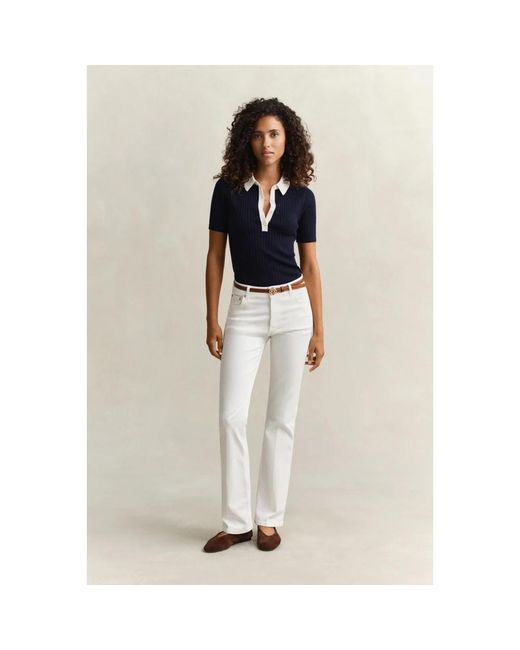 Gant White Straight Fit Jeans