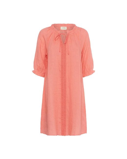 Cream Pink Midi Dresses