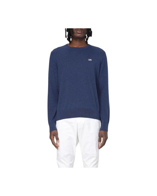 DSquared² Blue Round-Neck Knitwear for men