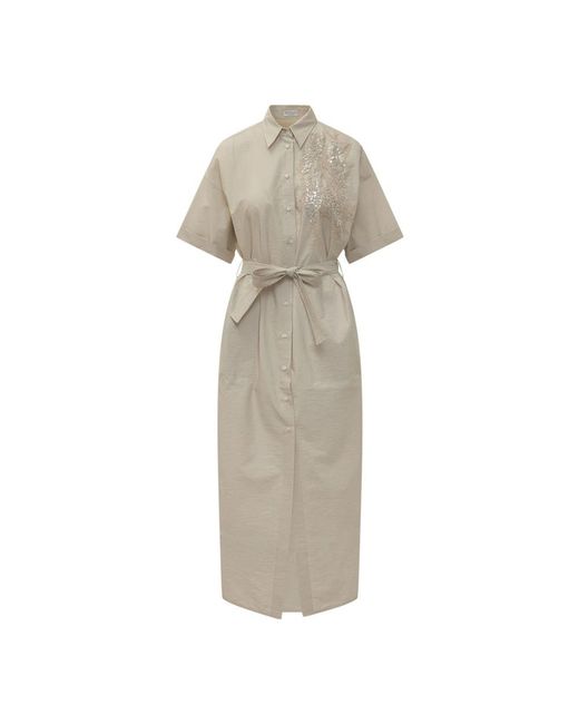Brunello Cucinelli Natural Shirt Dresses