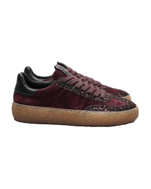 Kennel & Schmenger Glitter Platform Sneaker Met Velours En Leren Details in het Brown