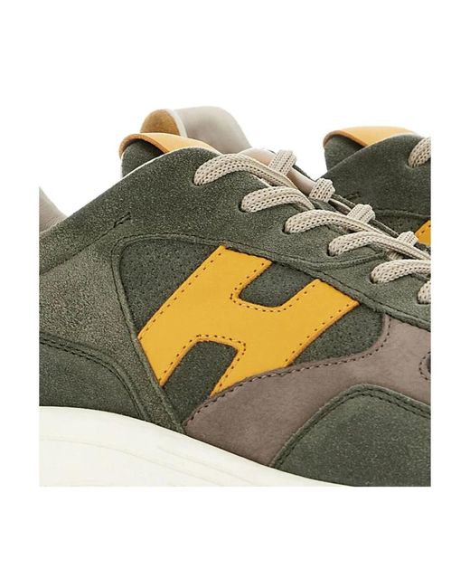 Hogan Hyperlight wildleder sneakers in khaki in Green für Herren