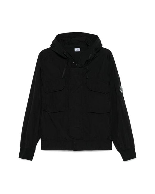 C P Company Chrome-r linse kapuzenjacke schwarz in Black für Herren
