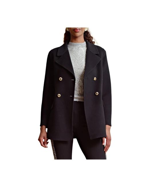 byTiMo Jassen ,Zwart ,Wol Elegante Wollen Blazer in het Black