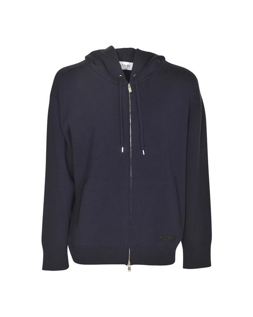 Lanvin Hoodies & Sweatvesten ,Zwart ,Katoen Sweatshirt Met Ritssluiting in het Blue voor heren