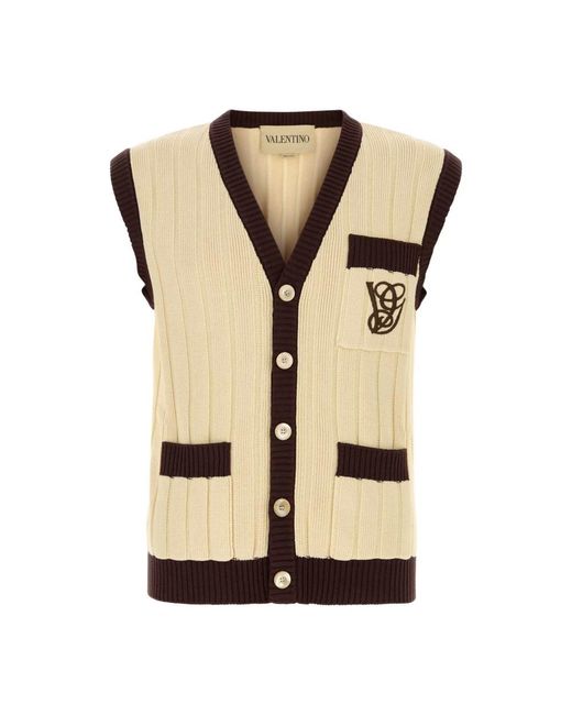 Valentino Garavani Natural Sleeveless Knitwear for men