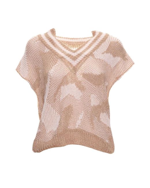 Akep Pink V-Neck Knitwear