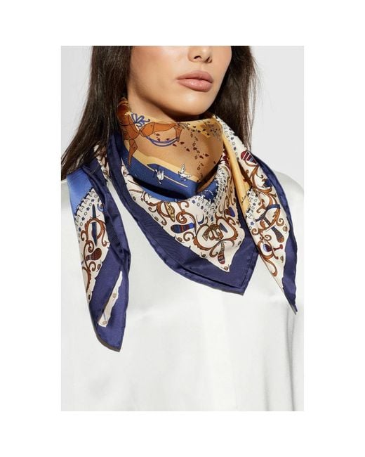 Ferragamo Blue Silky Scarves