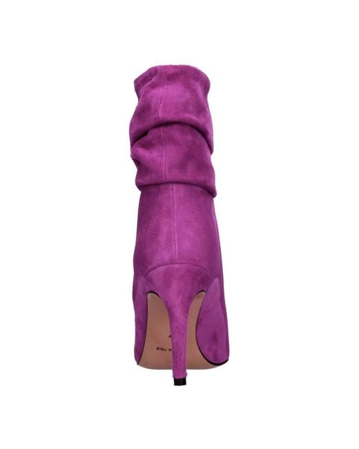 Bianca Di Purple Heeled Boots