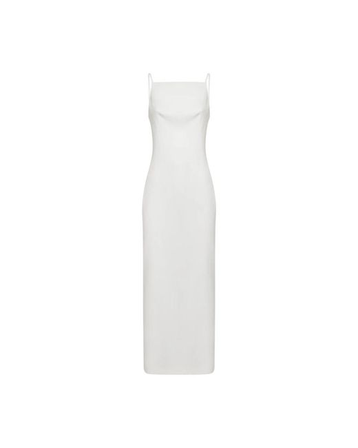 Givenchy Kleedjes ,Wit ,Lange Jurk Met Vierkante Halslijn in het White