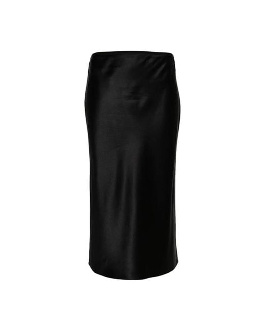 Joseph Zwarte Zijden Elastische Taille Gerende Rok in het Black