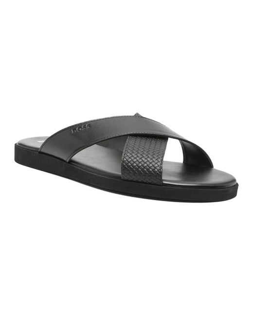 HUGO Black Sliders for men