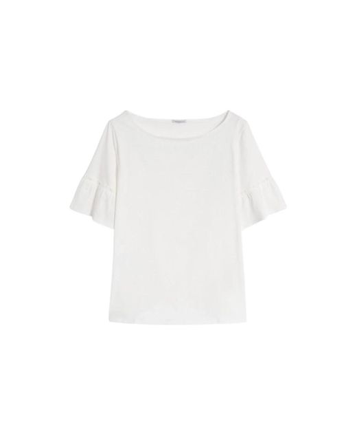 T-shirt in cotone arricciato di Pennyblack in White