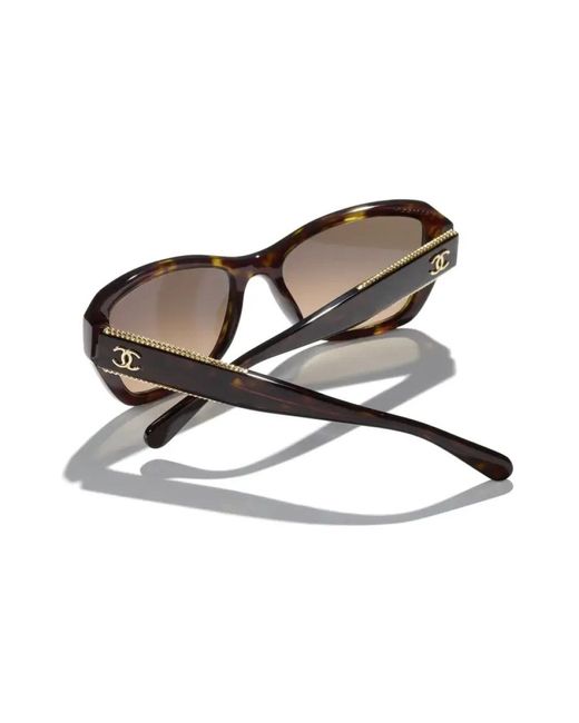 Chanel Brown Ikonoische sonnenbrille mit braunen verlaufsgläsern