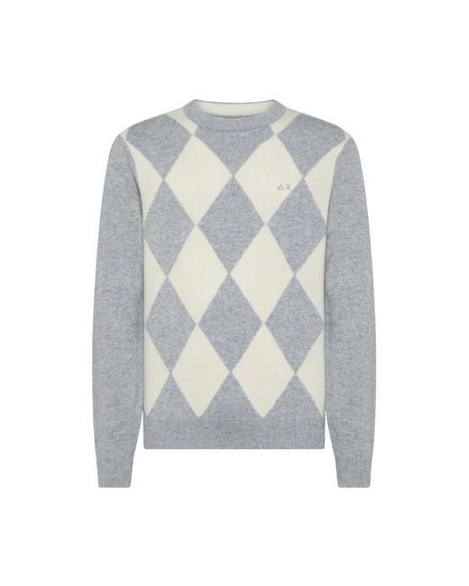 Sun 68 Blue Round-Neck Knitwear for men