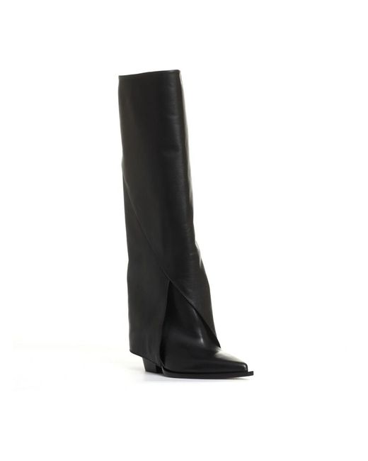 Elena Iachi Black Cowboy & Biker Boots