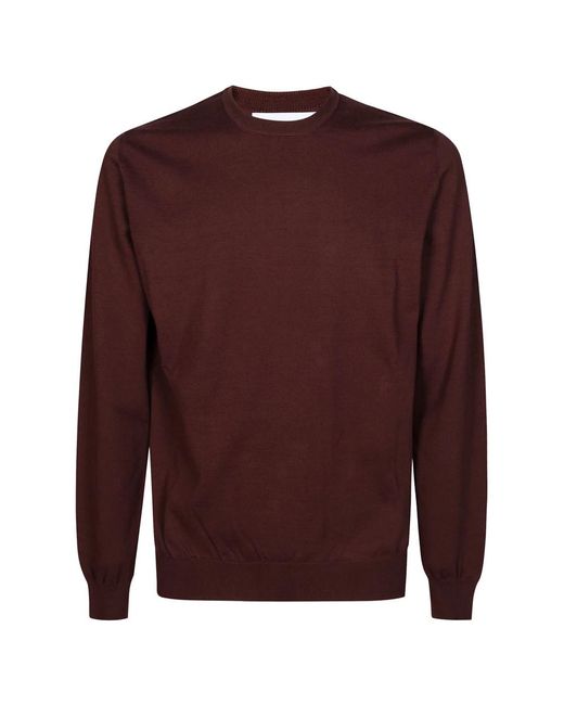 Alpha Studio Brown Round-Neck Knitwear for men