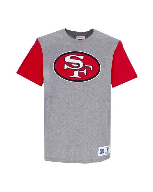 Mitchell & Ness Tops ,Grijs ,Nfl Color Blocked Tee in het Gray voor heren