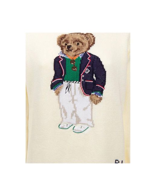Polo Ralph Lauren White Riv bear langarm pullover