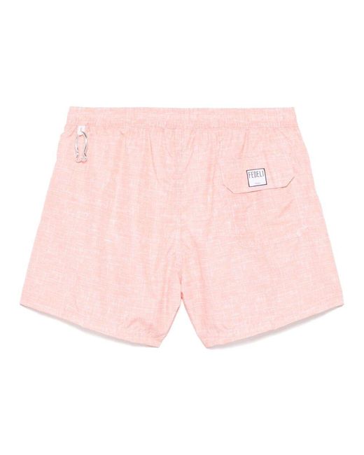 Fedeli Polyester badehose mit elastischem gürtel in Pink für Herren