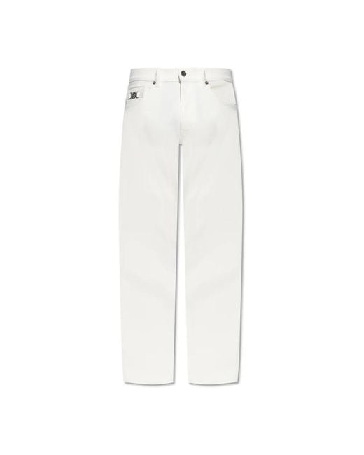 Slim-Fit Jeans di Versace in White da Uomo