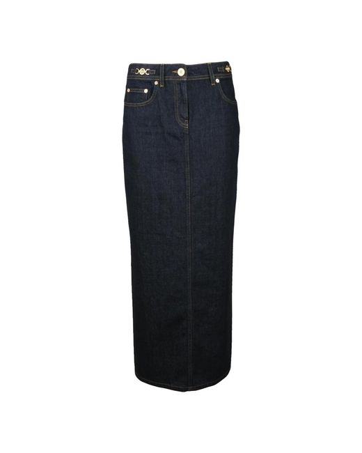 Denim Skirts Versace de color Blue