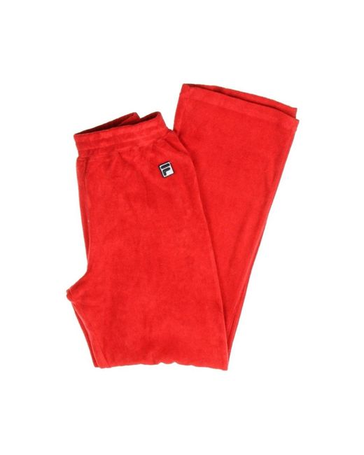 Fila Wide Trousers in het Red
