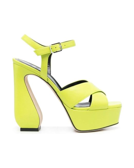 Sergio Rossi Yellow High Heel Sandals