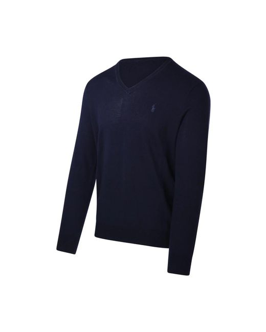 Ralph Lauren Blue V-Neck Knitwear for men