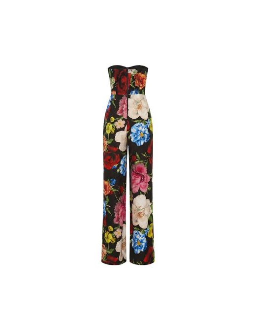 Alice + Olivia Beatriz Strapless Wide Leg Jumpsuit in het Multicolor