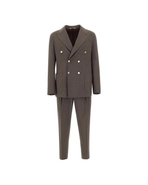 BRIGLIA Gray Double Breasted Suits for men