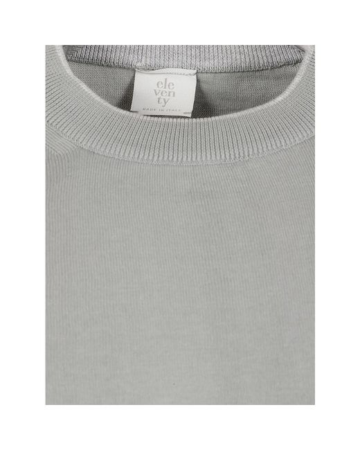 Eleventy Gray Round-Neck Knitwear for men